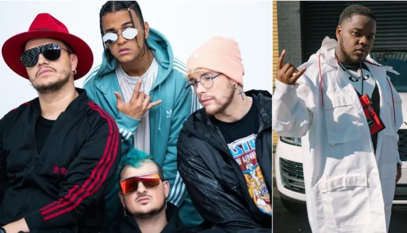 La banda colombiana Piso 21 y el rapero británico S1MBA.
