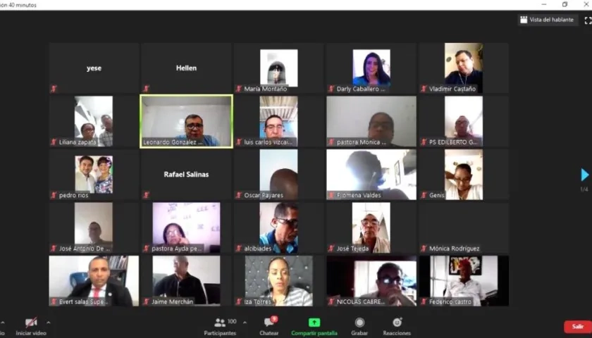 Reunión virtual para socializar los protocolos.