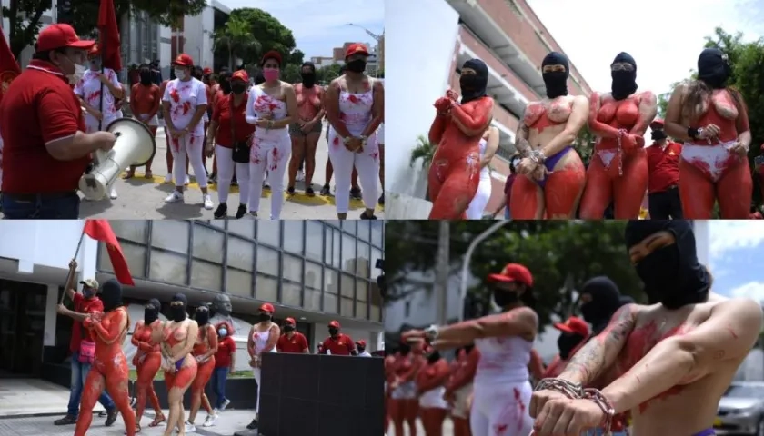 Imágenes de la protesta.