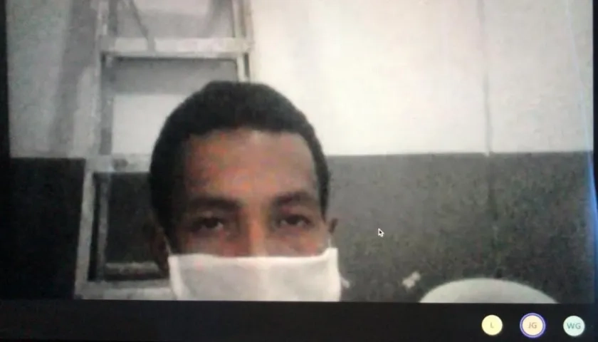 Juan Camilo De la Hoz Palacio, alias ‘Camilito’, durante la audiencia virtual de este miércoles.