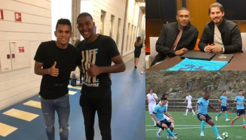 Luis Díaz y Cristian Castro, en Portugal.