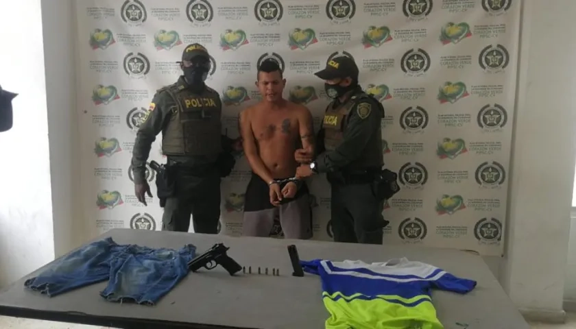 Daimer Aldair Correa Cepeda tras ser capturado por el doble crimen.