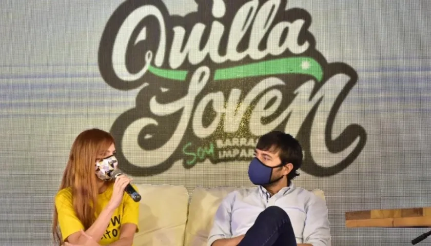 Silvana Puello, primera dama, y el Alcalde Jaime Pumarejo.