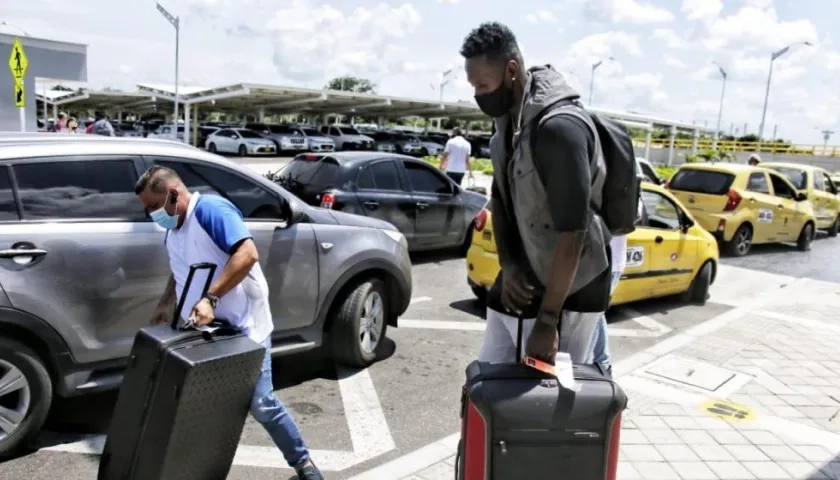 Juan Diego Tello a su arribo a Barranquilla. 