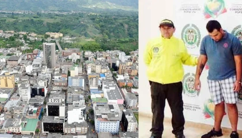 A la izquierda, la ciudad de Armenia donde ocurrieron los hechos; a la derecha, John Jairo Soto Ospina, el condenado.  