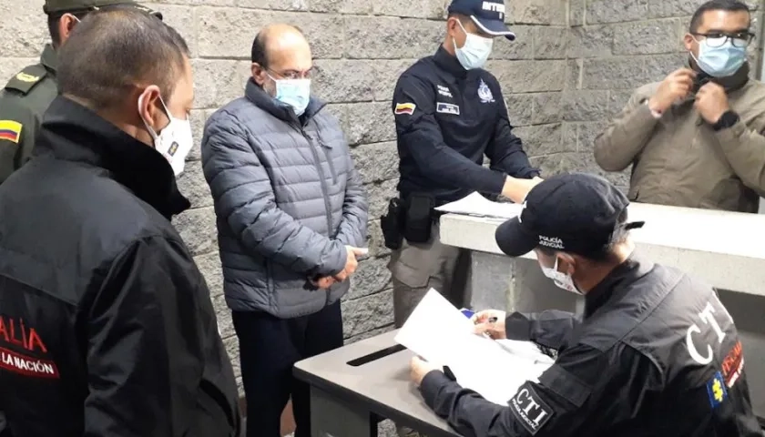 Alias 'Jorge 40' durante la reseña de rigor en la Fiscalía.