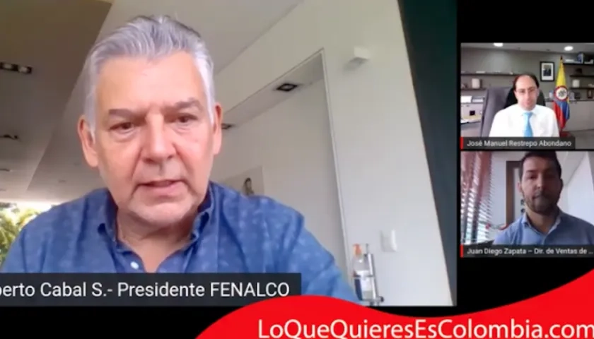 Jaime Alberto Cabal, presidente de Fenalco, en la rueda de prensa. 