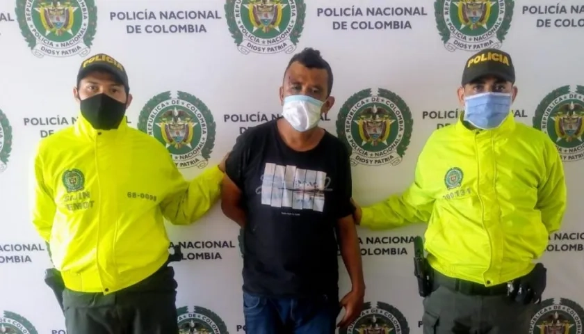 Juan Pablo Vega Moreno tras ser capturado por el crimen ocurrido en el barrio Los Fundadores de Soledad. 