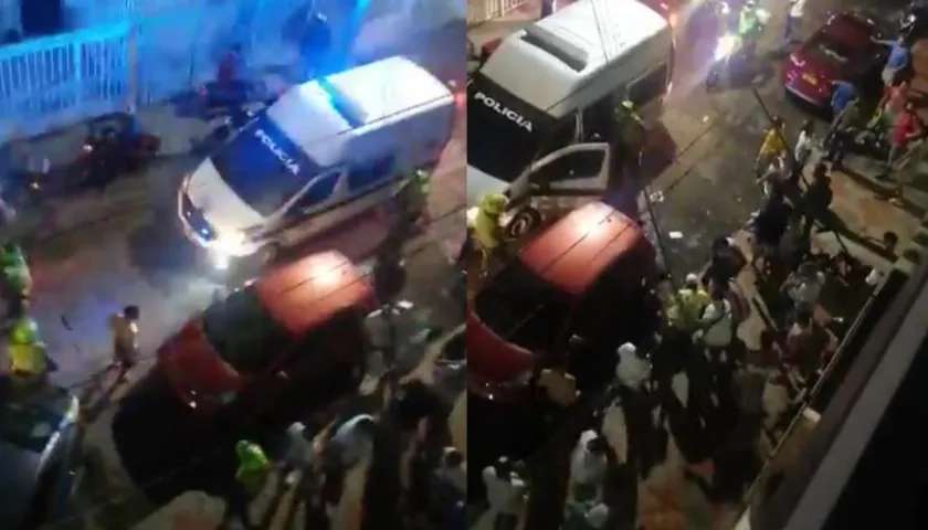 Momento en que el joven era auxiliado. 