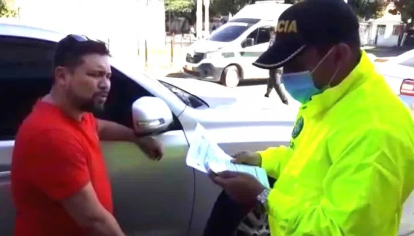 El Juez Rafael Uribe Henriquez, durante su captura en Santa Marta.