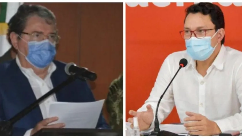 Mindefensa Carlos Holmes Trujillo y Gobernador Carlos Caicedo.