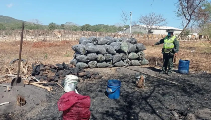 Producción de carbón natural en Juan Mina.