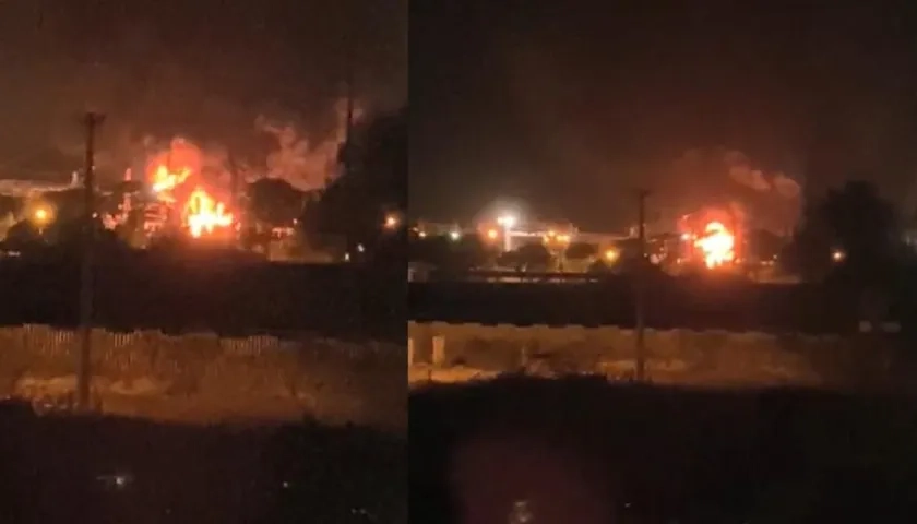 Imágenes del incendio en la subestación Valledupar.