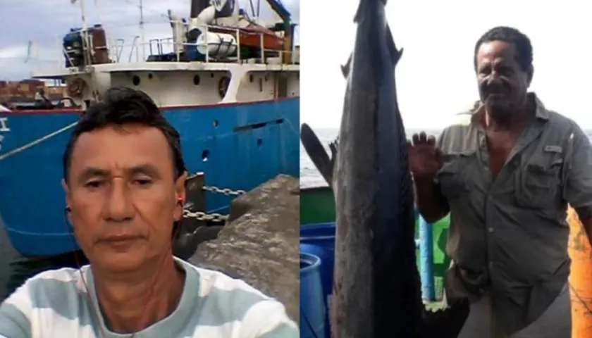 Edgardo Londoño y Diógenes García, dos de los tripulantes de la embarcación. 