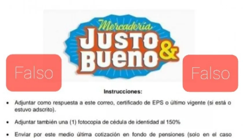 Imagen de la falsa convocatoria.