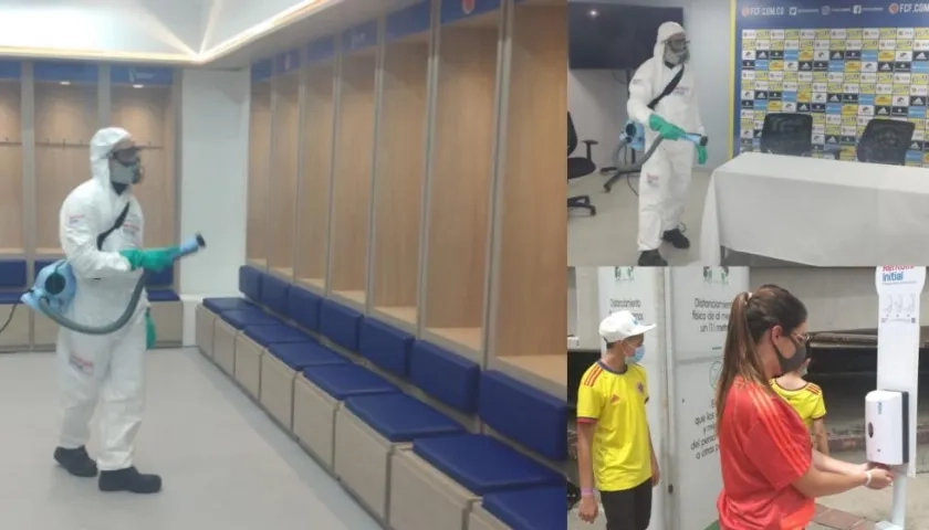 Jornada de limpieza en el estadio Metropolitano. 