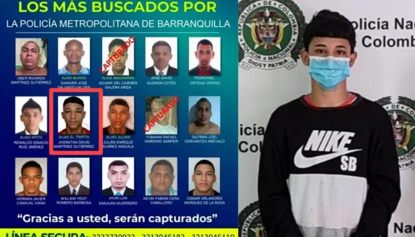 Jhonatan David Martínez Gutiérrez, alias 'Tripita'.