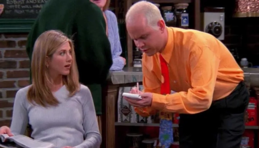Jennifer Aniston y James Michael Tyler, en la serie.