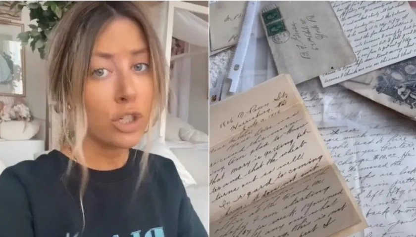 Chelsey Brown y las cartas que encontró. 