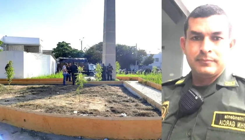 Lugar de los hechos y el Intendente Jhon García Meza.