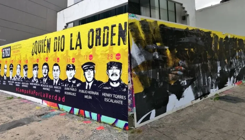 Mural Quien dio la orden, en Bogotá.