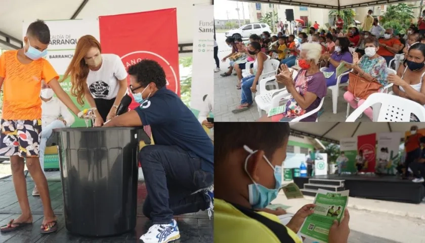 La primera dama Silvana Puello, en el programa  ‘Recicla por BAQ’ en Villas de San Pablo.