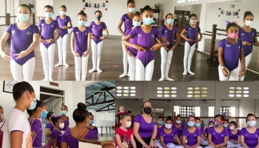 Las niñas del barrio San Luis que asisten al programa de ballet apoyado por Tecnoglass.
