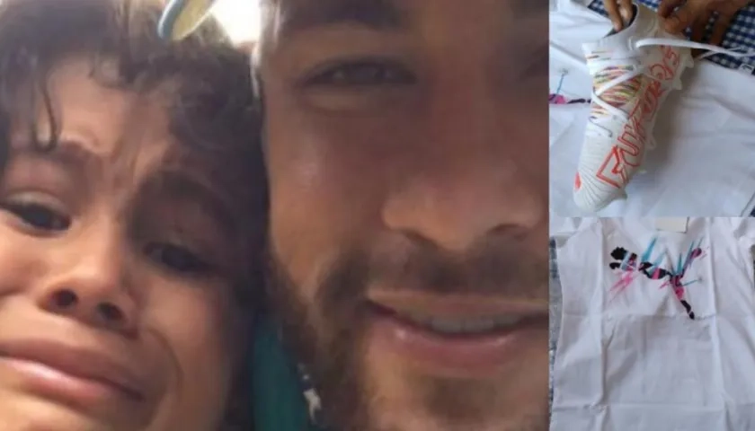 Noimar junto a Neymar y la ropa deportiva.