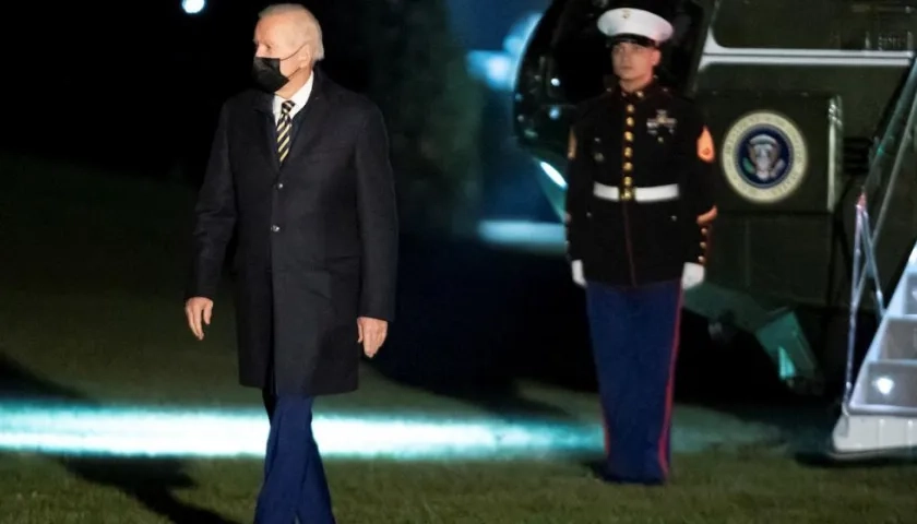 Joe Biden a su llegada a la Casa Blanca.