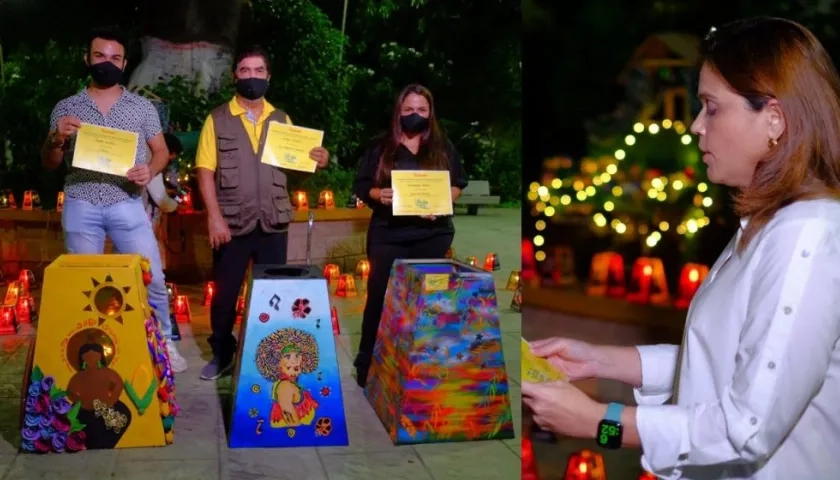 La secretaria de Cultura, María Teresa Fernández, en la premiación del concurso en el Barrio Abajo.