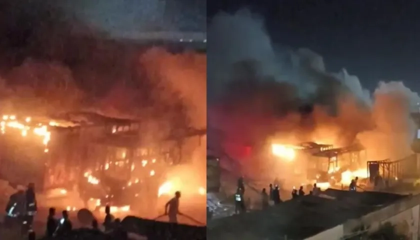 Incendio en parqueadero. 