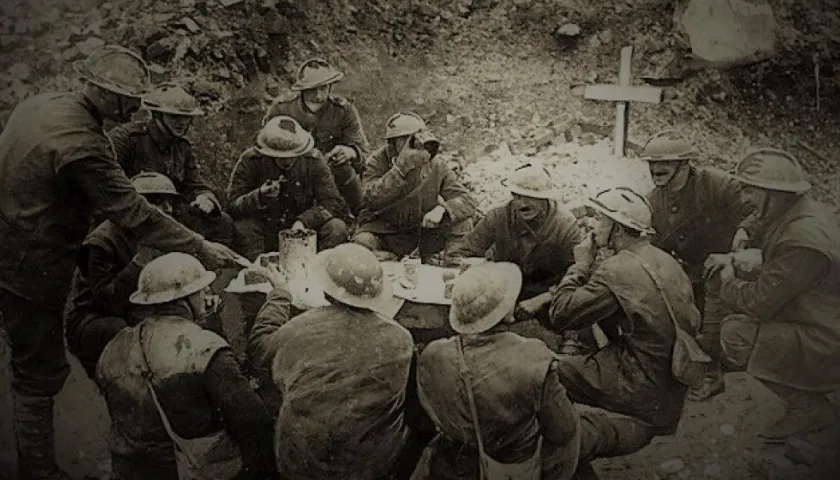 Imagen de la tregua de Navidad de 1914.