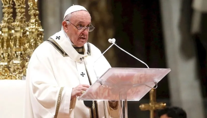 El Papa Francisco durante la homilía.