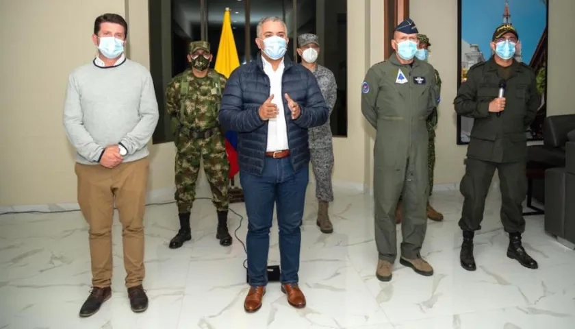 El Presidente Iván Duque anunciando el golpe al Clan del Golfo.