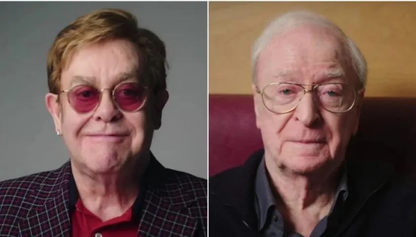 Sir Elton John y Sir Michael Caine.