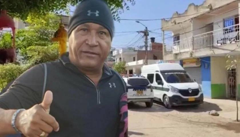 El docente Huguet González Peñalver y el lugar de los hechos.