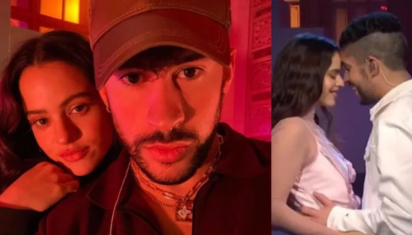 Perfomance de Bad Bunny y Rosalía.