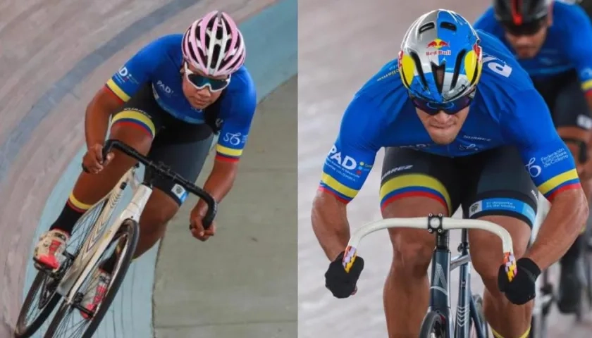 Marianis Salazar y Cristian Ortega, ciclistas del Atlántico. 