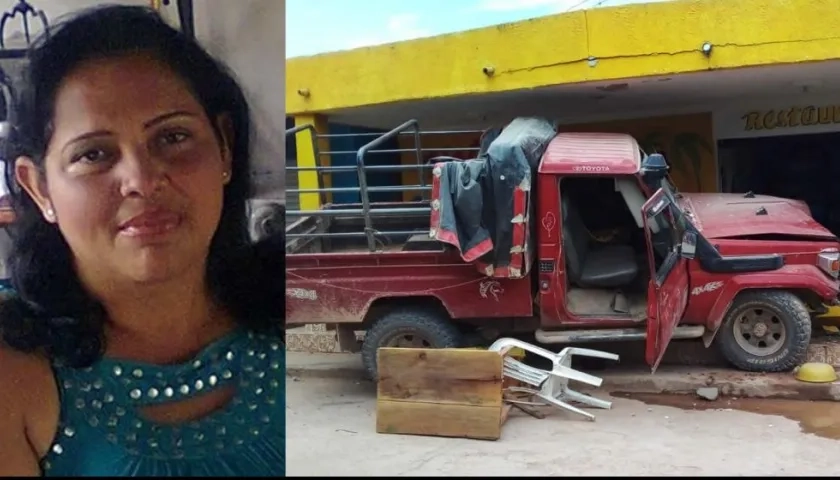 La docente Zuleima Payares Luna y el lugar de los hechos.