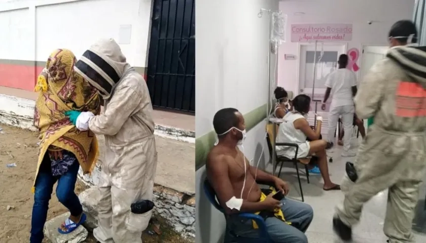 Los bomberos de Sabanalarga atendieron la emergencia. 