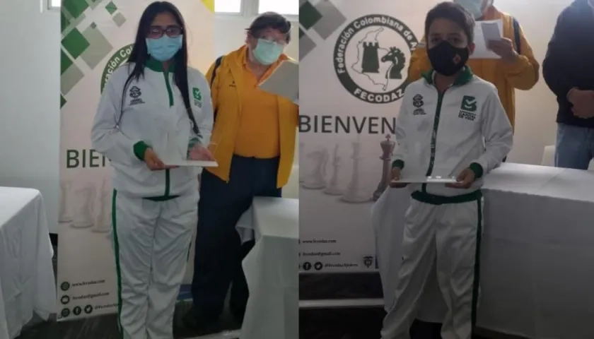 Andrea Albor Rebolledo y Orlando Borré Meza, ganadores de medalla de bronce. 