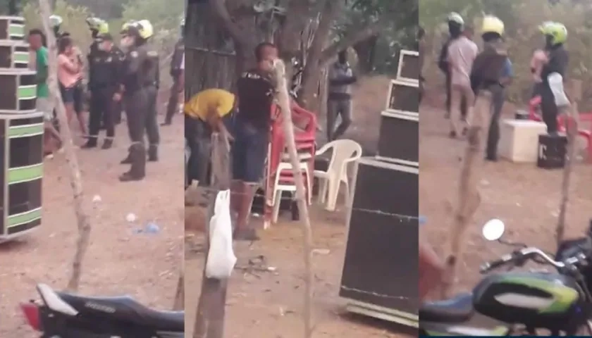 La Policía desarmando un relajo callejero.