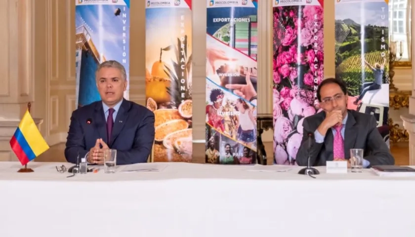 El Presidente Duque y el Ministro de Comercio.