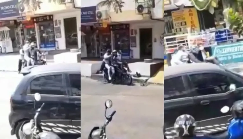 La fuga de los cuatro delincuentes tras el frustrado robo.