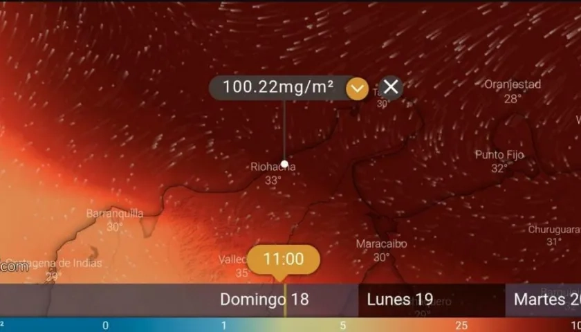 Registro de la presencia de la nube en La Guajira.