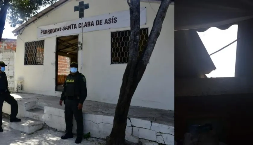 Los ladrones ingresaron por el techo de la parroquia. 