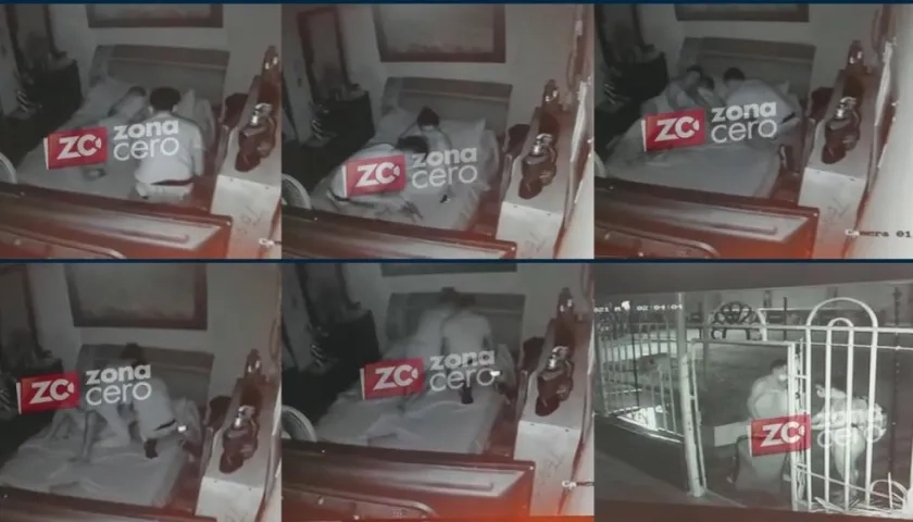 Las imágenes del homicidio y el robo.