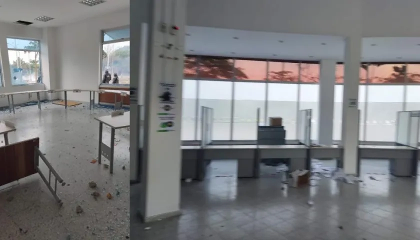 Destrozos causados por los vándalos.