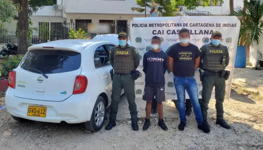 Yefri Yair Pitalúa Teherán y Alexis Garzón Obregón, los dos presuntos homicidas de Javier Enrique Insignares Toro, alias 'JJ'.