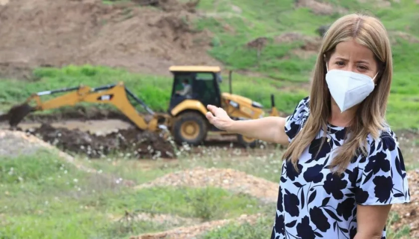 La gobernadora Elsa Noguera visitó la zona donde se ejecutan los trabajos.